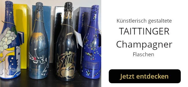 Künstlerisch gestaltetet TAITTINGER Champagner